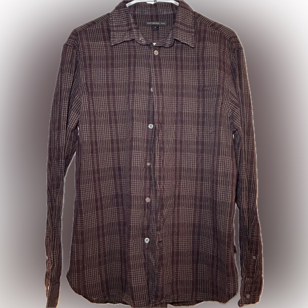 John Varvatos Plaid Button Down Shirt J4-0014